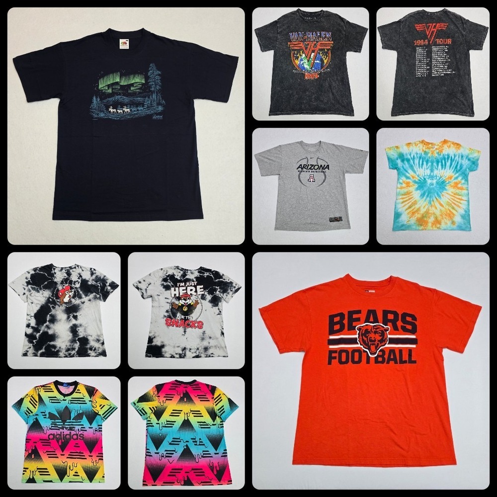 Lot of 7 Mens Large T-Shirts Graphic Tee Bundle
